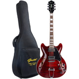 GROTE 335 style Semi-Hollow Body Jazz Electric Guitar with Gigbag