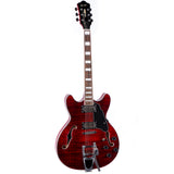 GROTE 335 style Jazz Electric Guitar with Bigsby Semi-Hollow Body