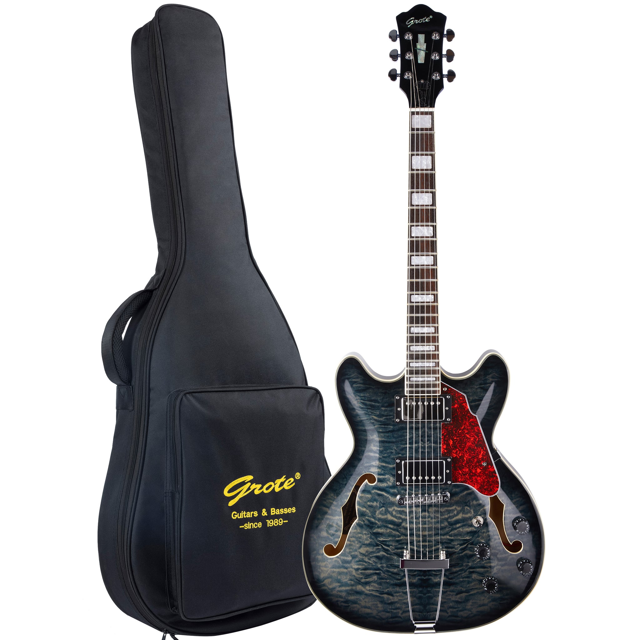 GROTE 335 style Semi-Hollow Body Jazz Electric Guitar with Gigbag – Grote  Guitar