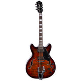 GROTE 335 style Jazz Electric Guitar with Bigsby Semi-Hollow Body